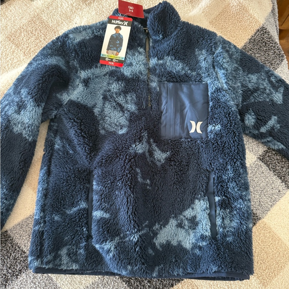 Hurley Kids Navy and Sky Blue Fleece Jacket